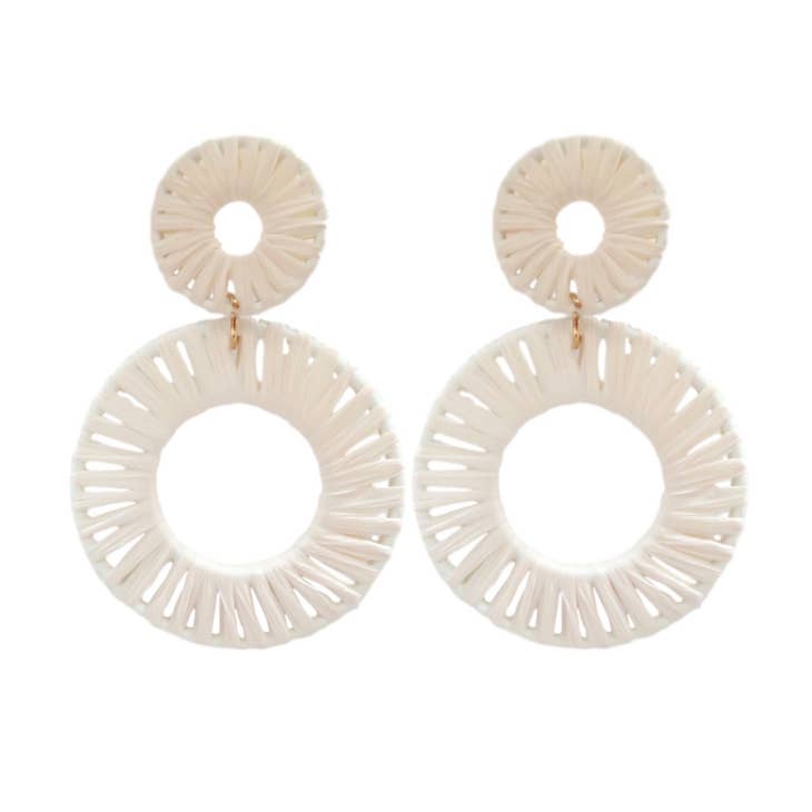 Yacht Club Raffia Circle Earrings