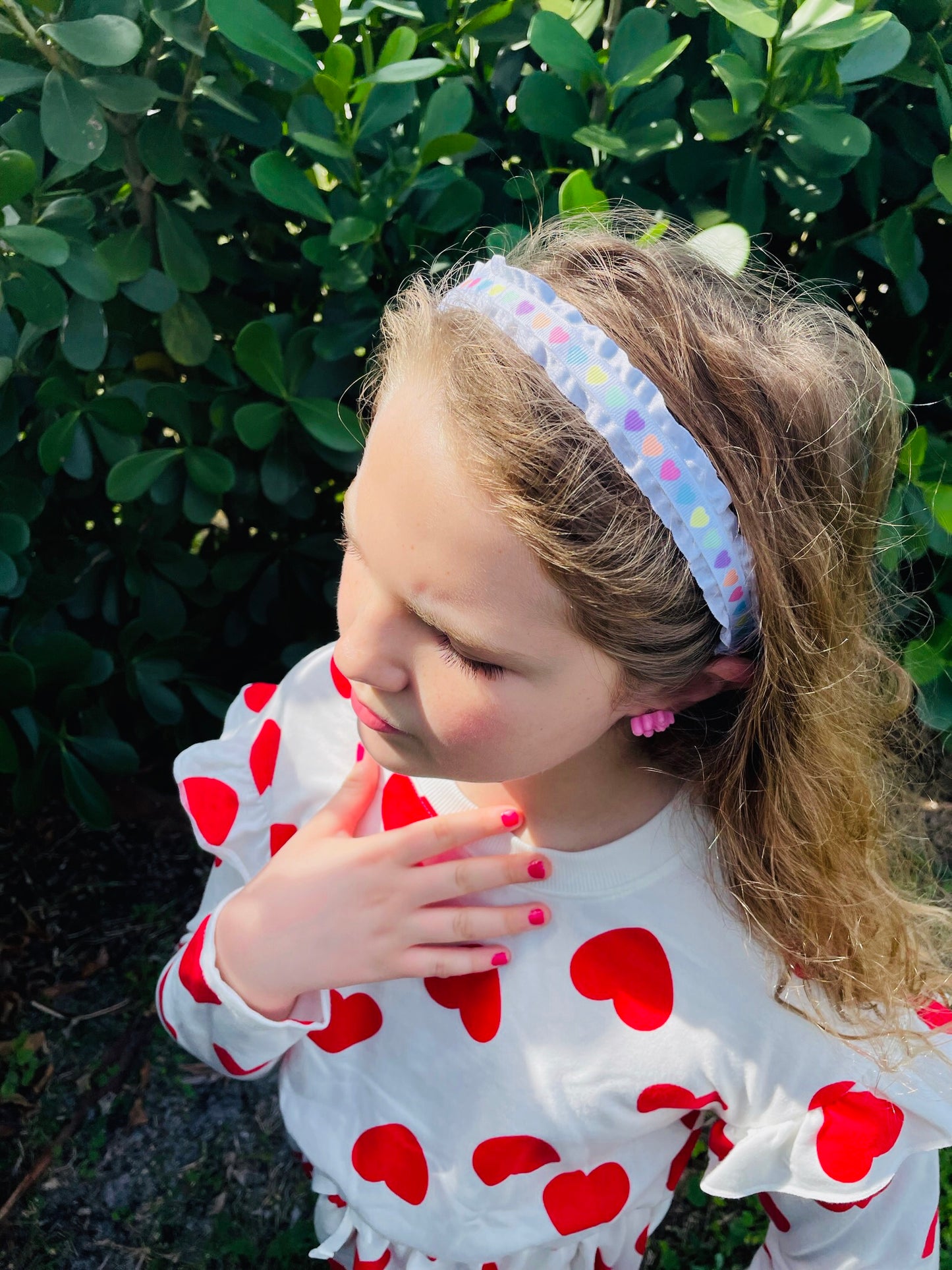 Ruffle Heart Headband