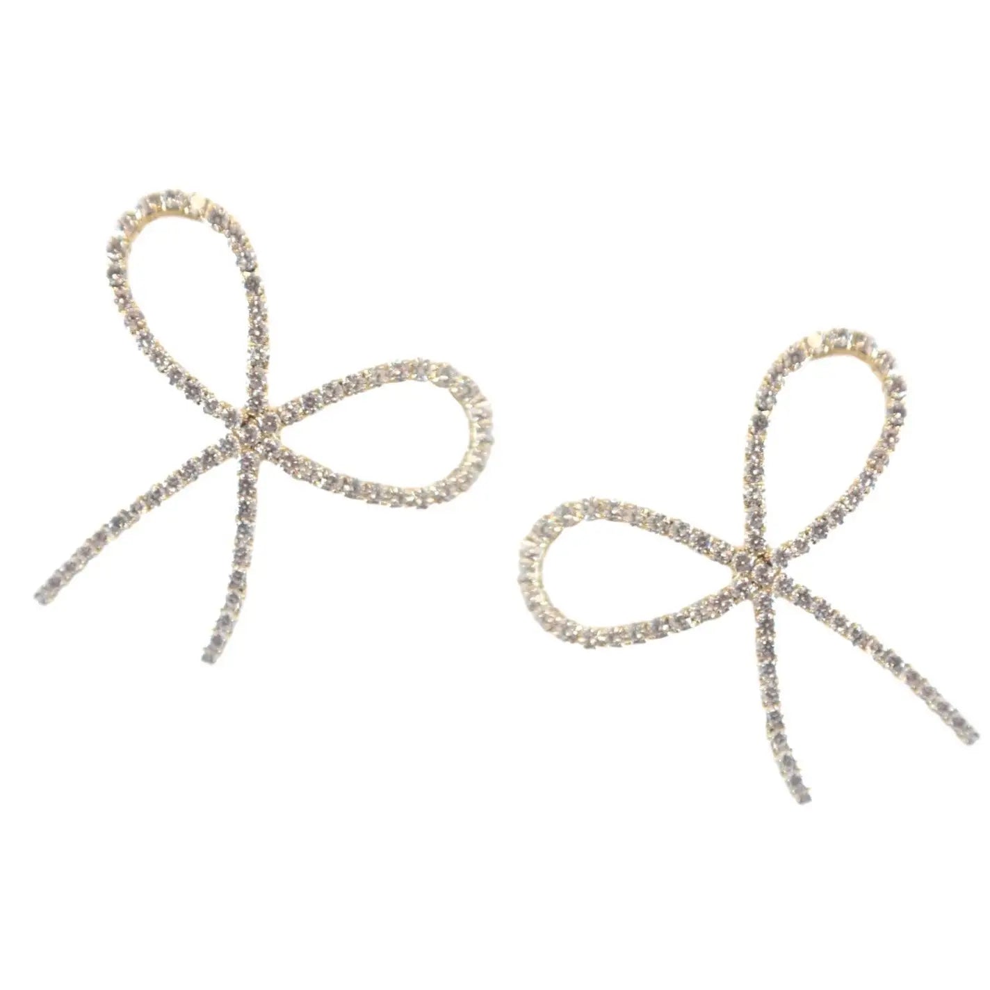 Rhinestone Bow Earrings