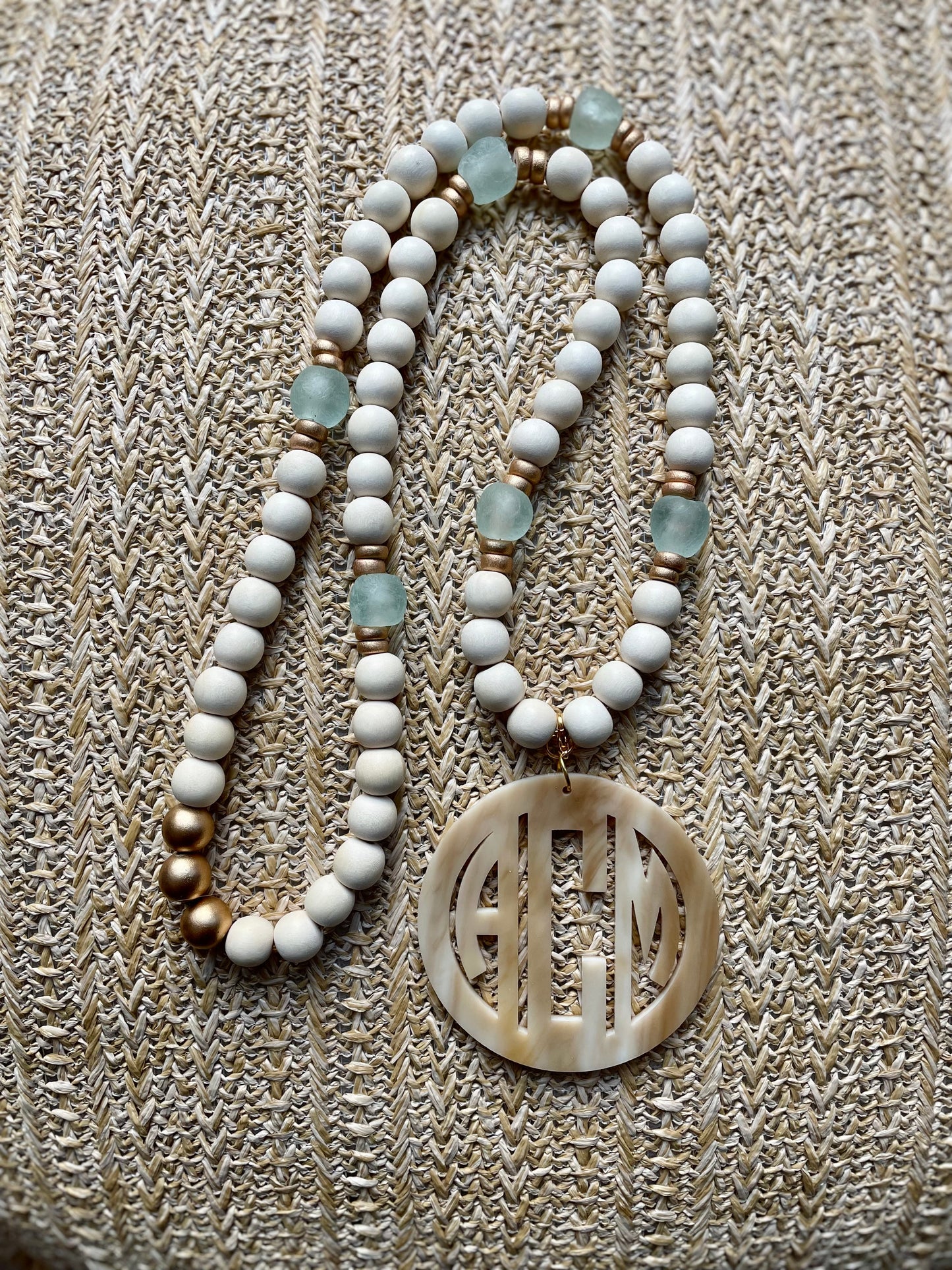 Tortoise and Seaglass Lighthouse Point Necklace