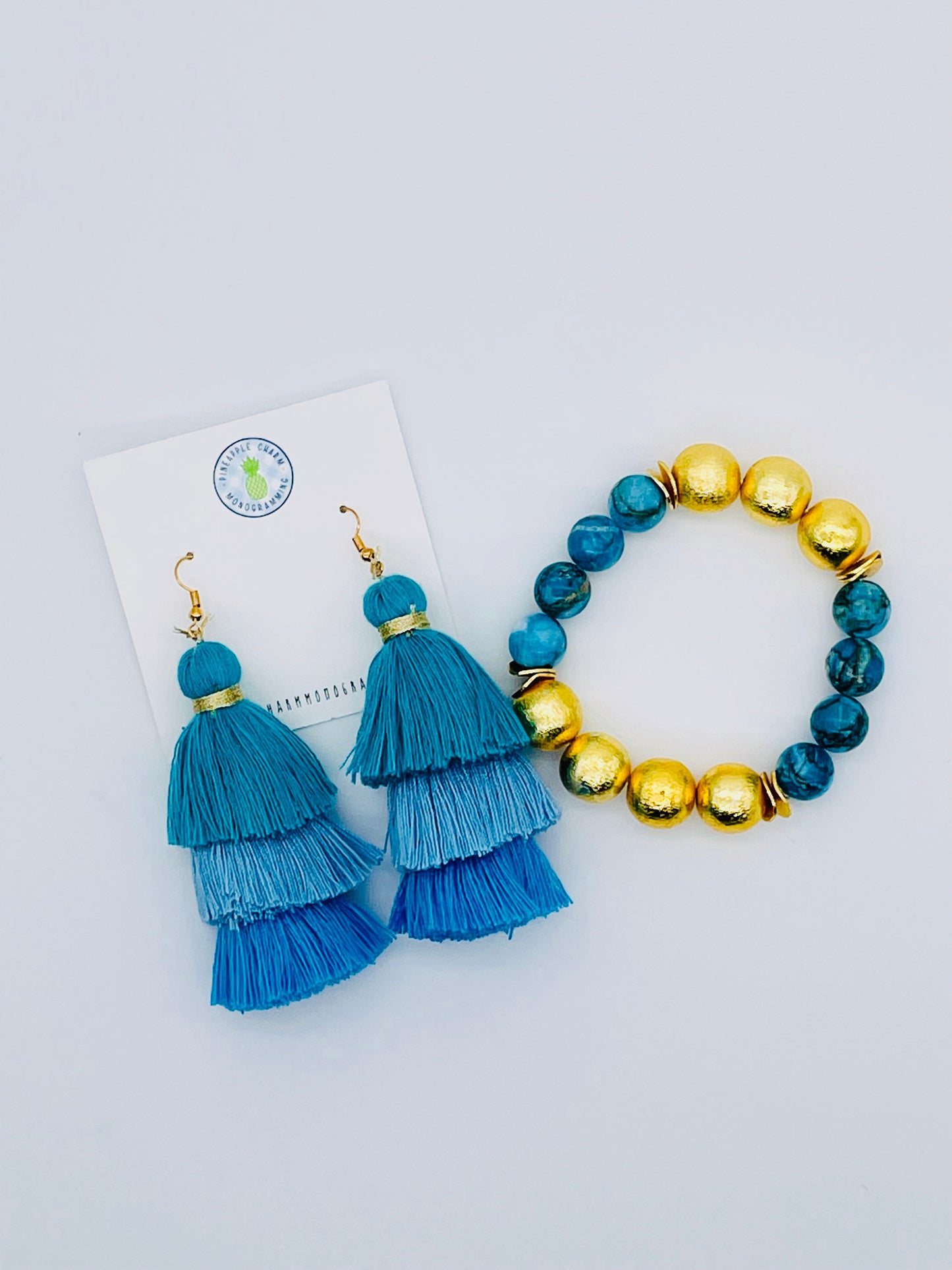 Blue Ombre Tassel Earrings
