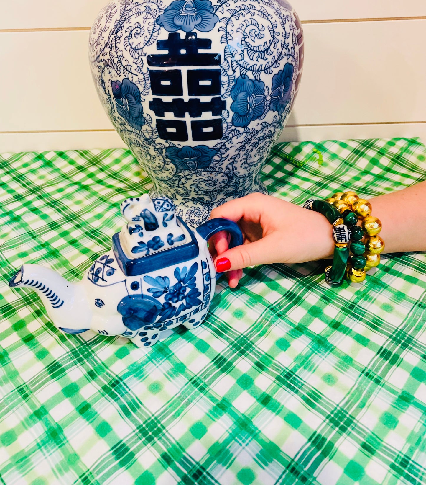 Chinoiserie & Malachite Julia Bracelet