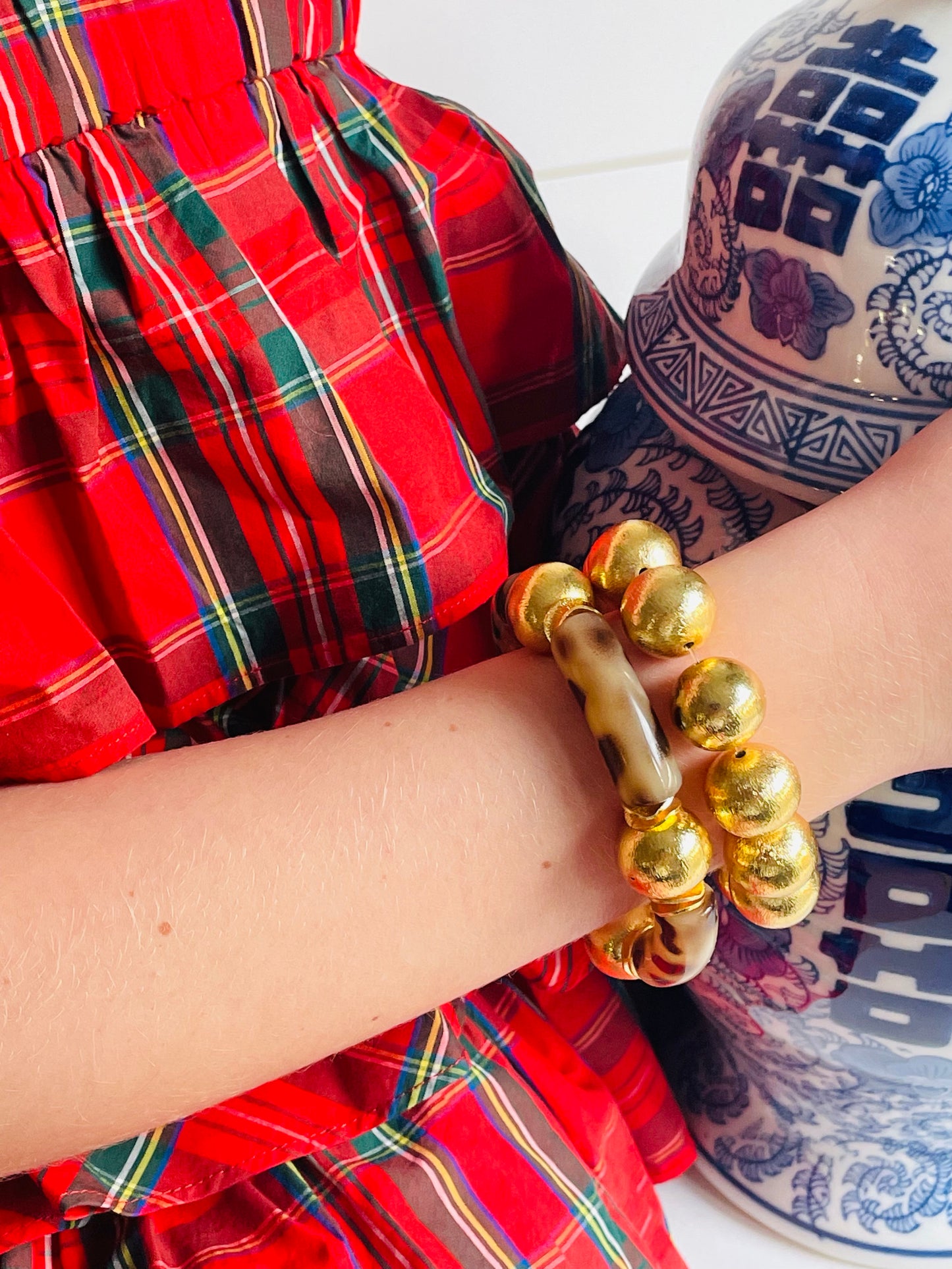 Tortoise and Gold Bead Sailor Bracelet
