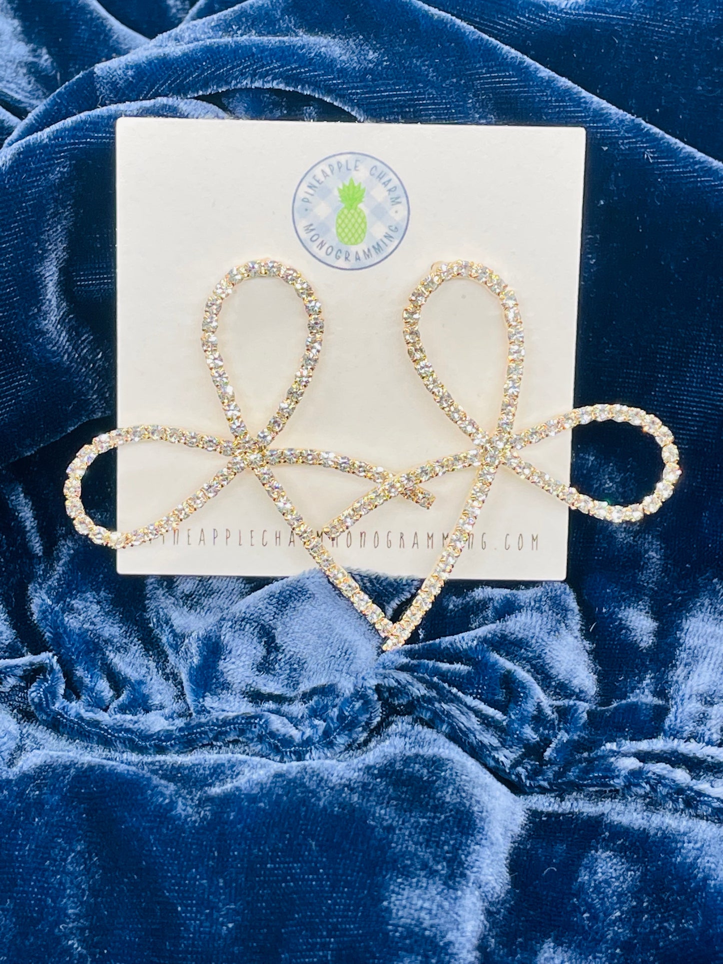 Rhinestone Bow Earrings