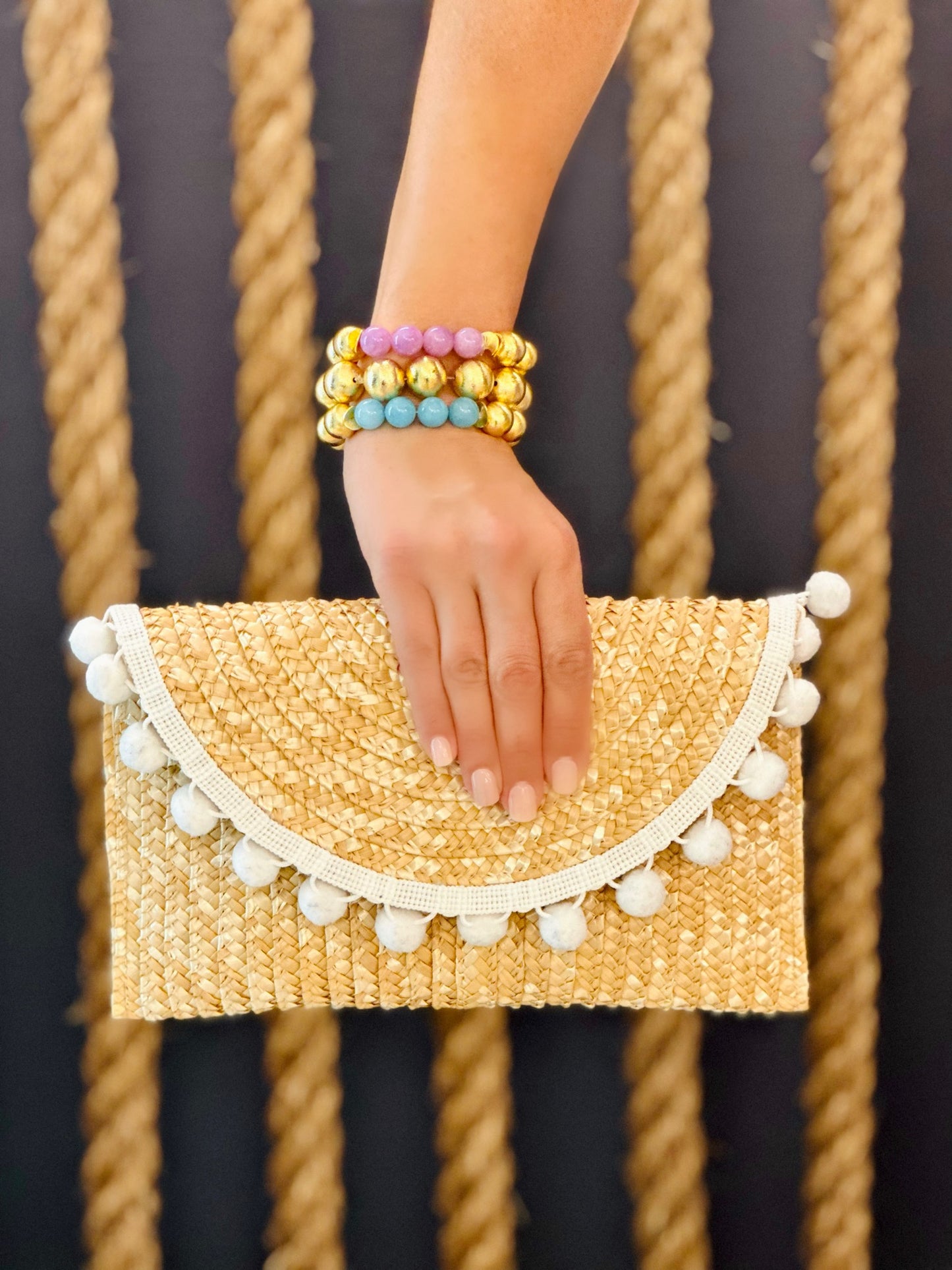 Purple and Gold Fan Coral Bracelet