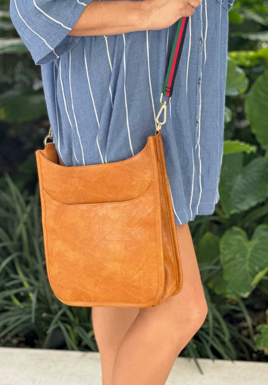 Cognac Vegan Crossbody Bag