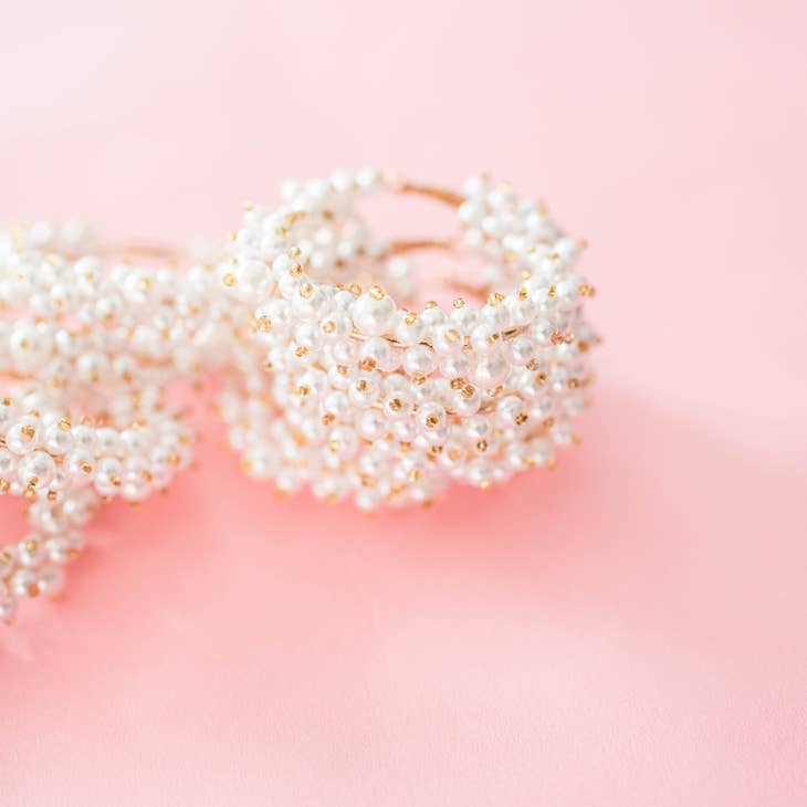 Vinyard Pearl Hoop Earrings
