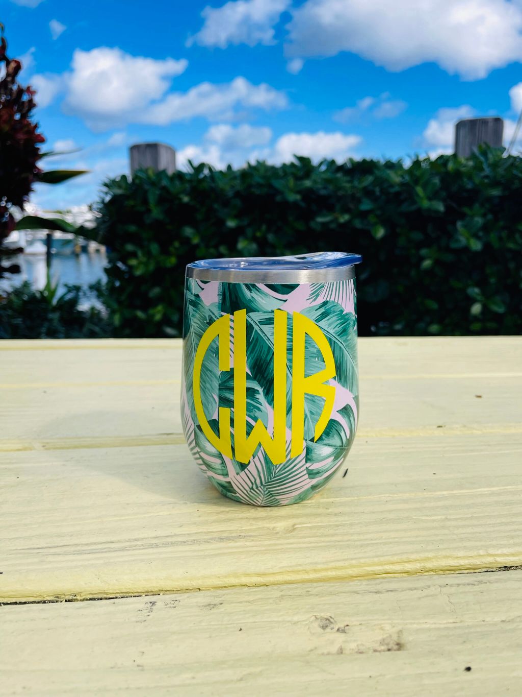 Palm Beach Monogrammed Wine Tumbler