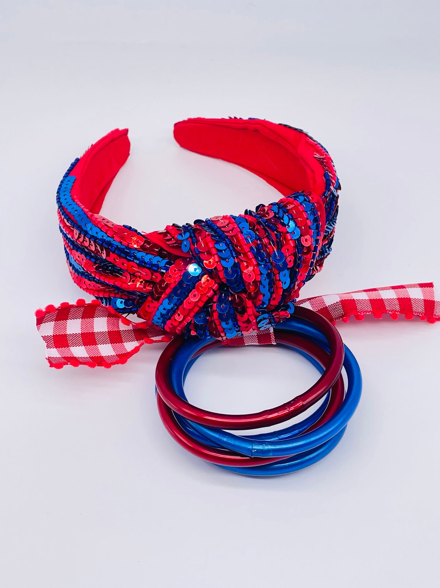 Game Day Red & Blue Sequined Headband