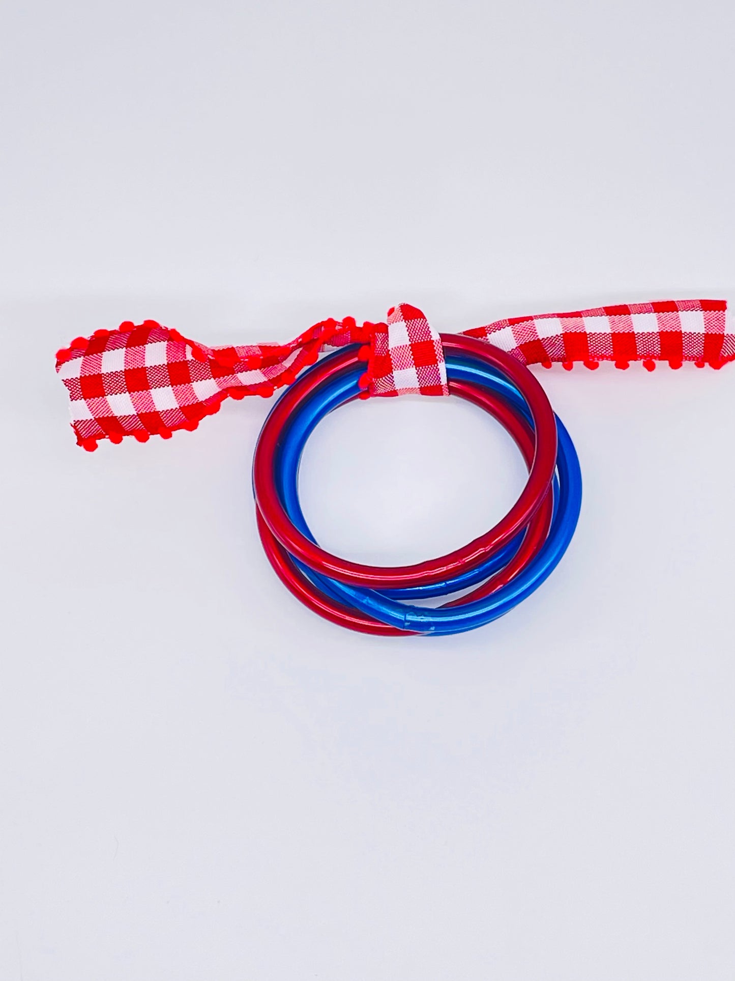 Game Day Red & Blue Glitter Tube Bracelet Set
