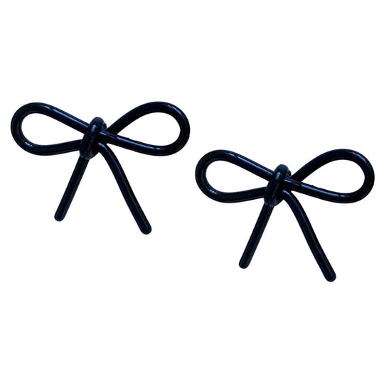 Black Tortoise Bow Earrings