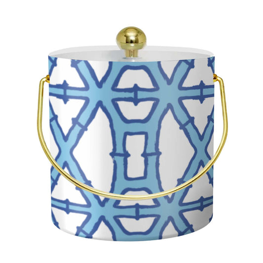 Blue Bamboo Monogrammed Ice Bucket