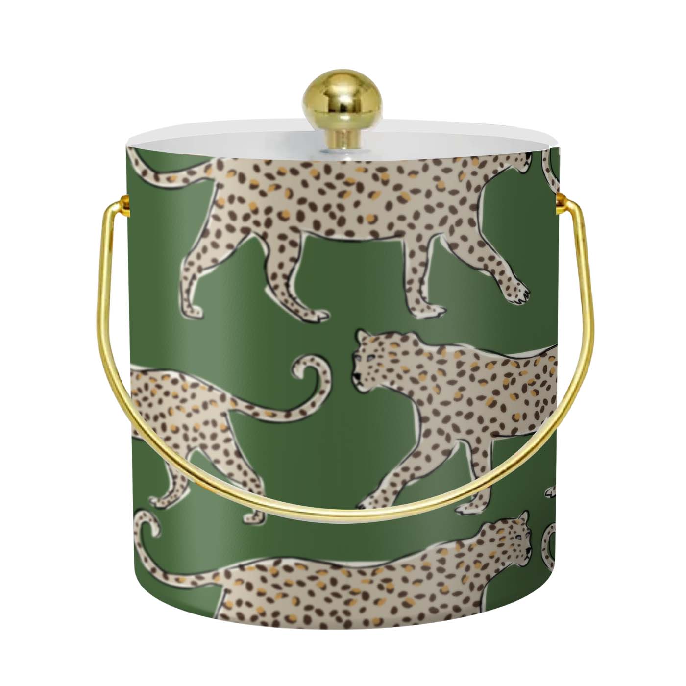 Leopard Monogrammed Ice Bucket