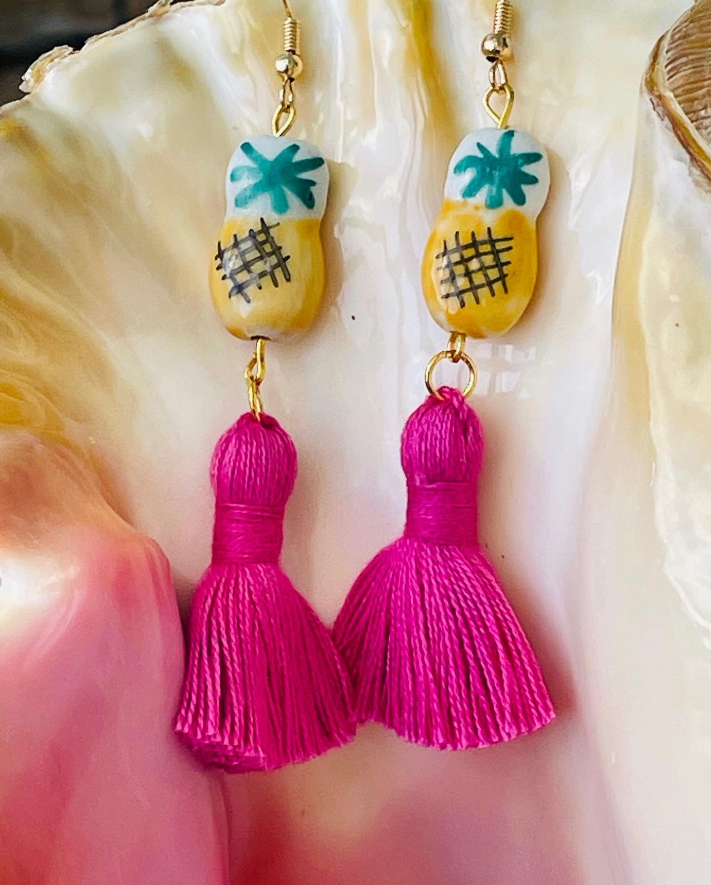 Pineapple Tassel Earrings