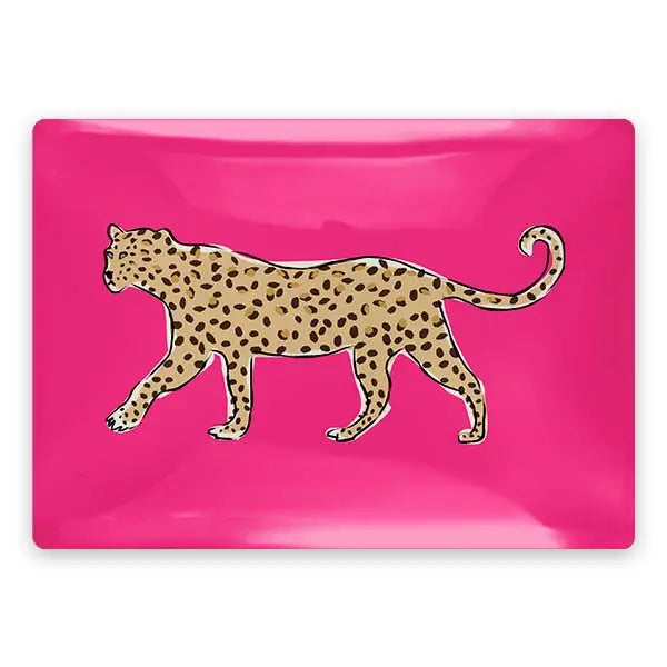 Hot Pink Leopard Trinket Tray