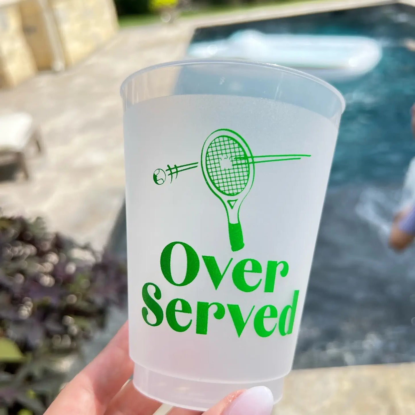 Over Served! Reusable Tennis-Themed Cup Set