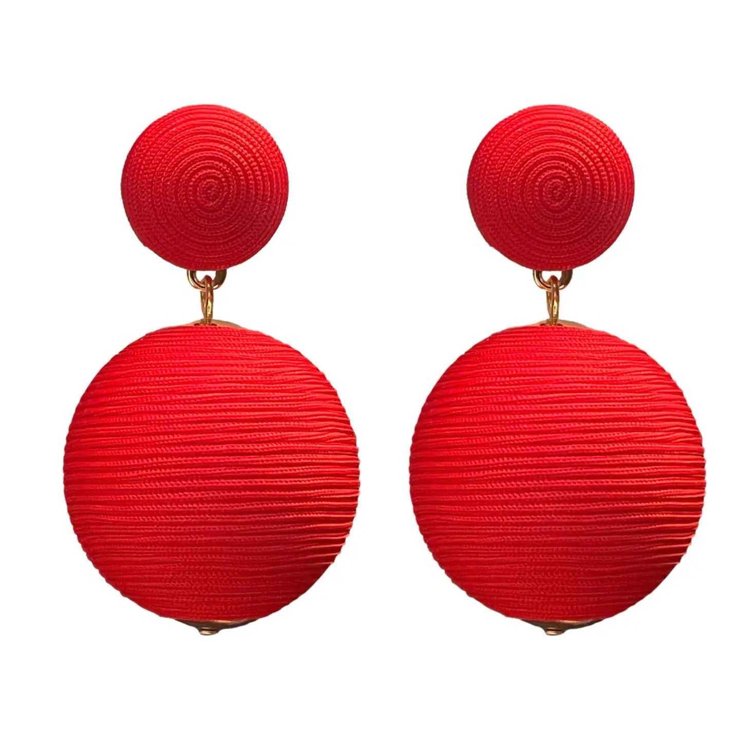 Red Pom-Pom Earring