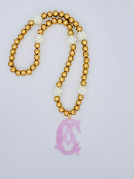 Lavender Pearl Monogram Necklace