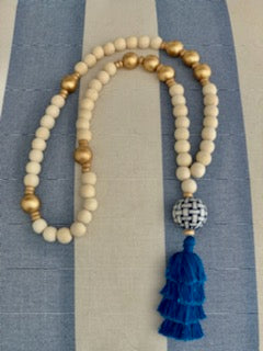 Navy Tassel Necklace