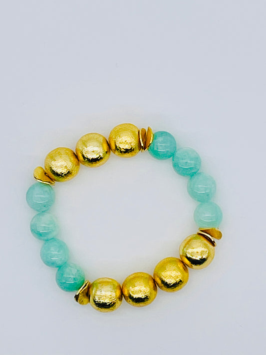 Jade and Gold Beach Club Bracelet