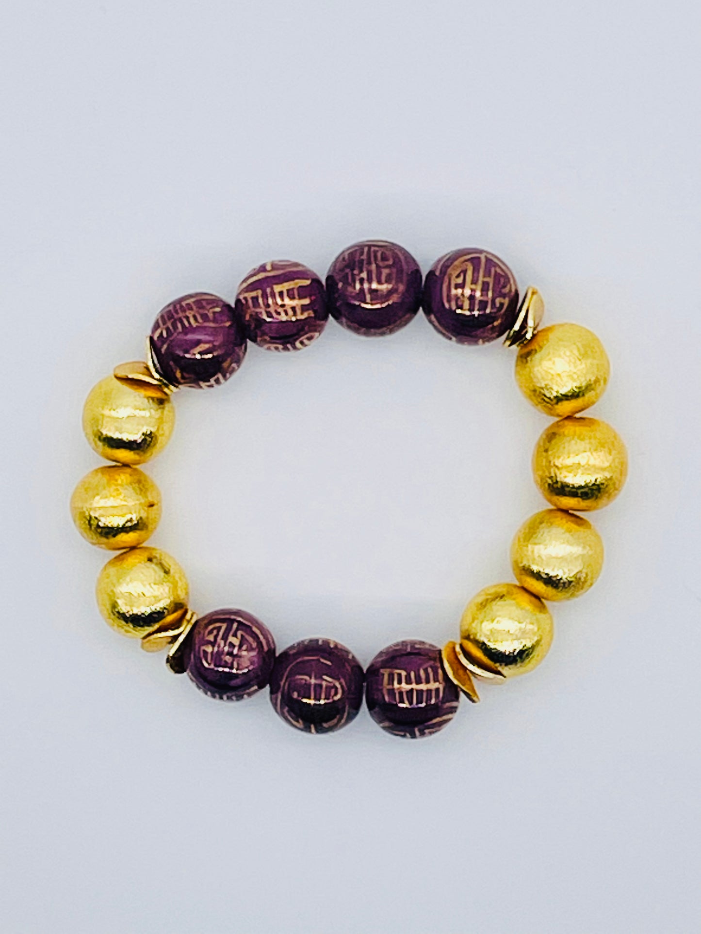 Purple & Gold Daphne Chinoiserie Bracelet