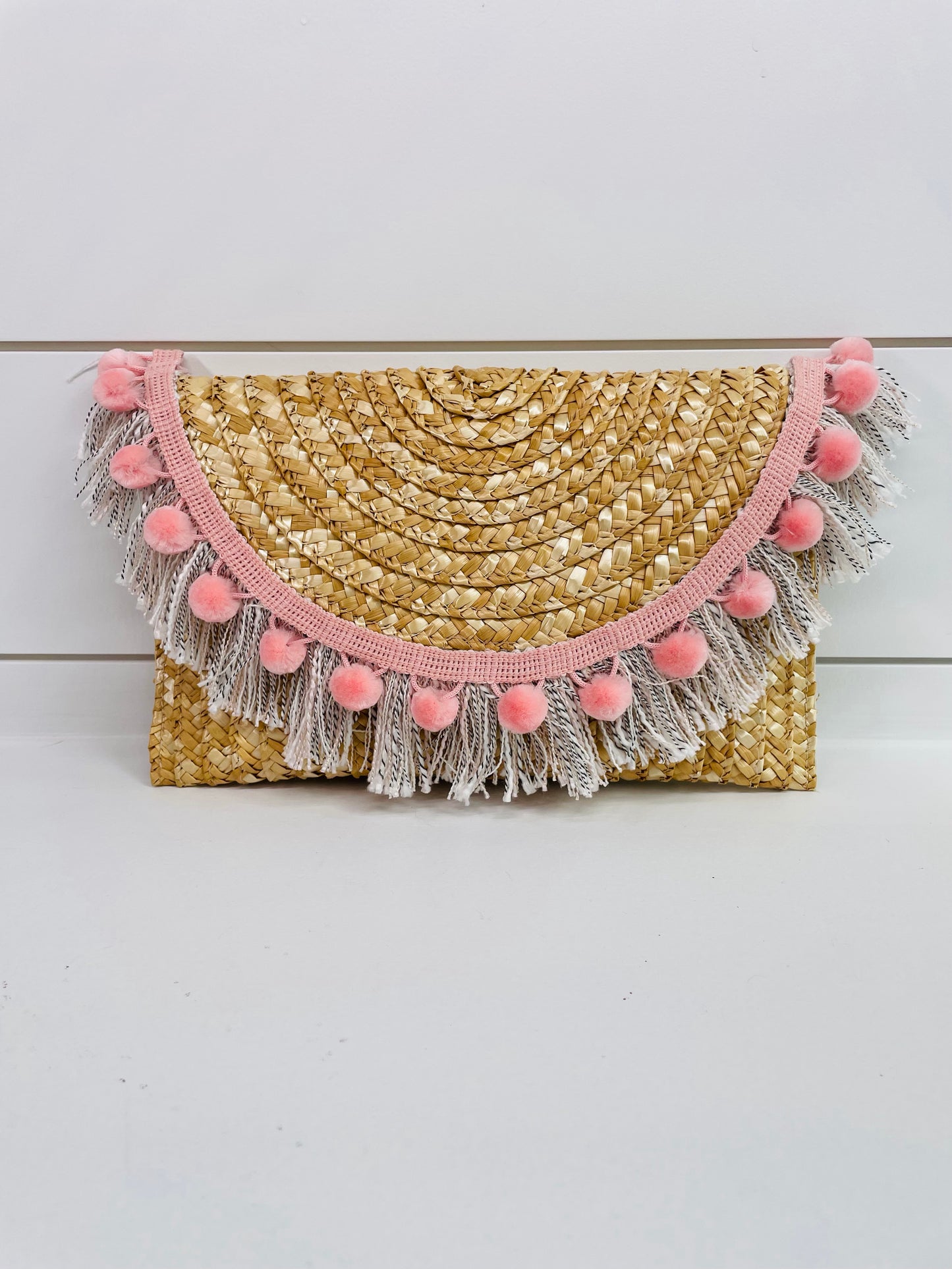 Florida Sunrise Straw Clutch