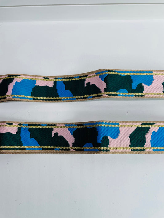 Navy & Pink Camouflage Crossbody Strap