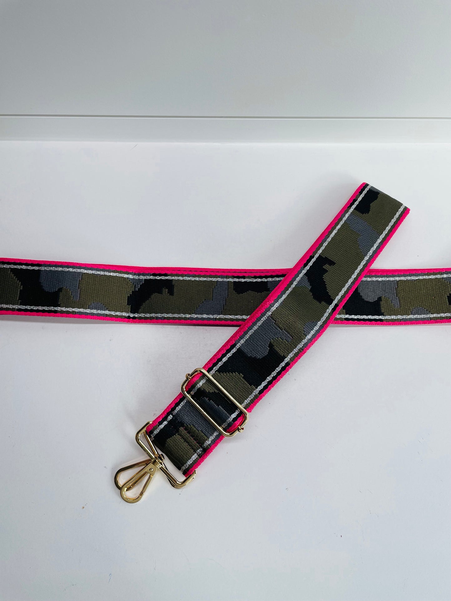 Hot Pink & Camouflage Crossbody Strap