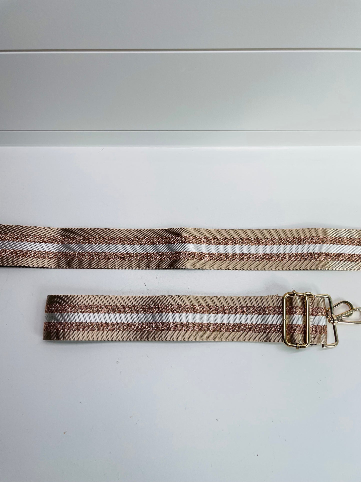 Rose Gold Striped Crossbody Strap