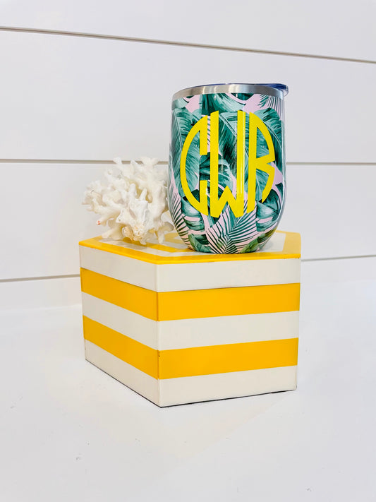 Palm Beach Monogrammed Wine Tumbler