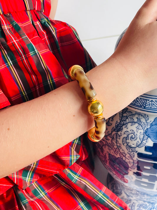 Tortoise and Gold Bead Sailor Bracelet