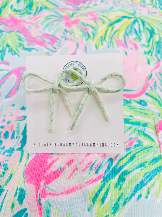 Aqua Bow Earrings
