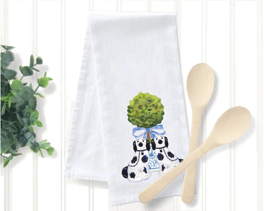 Staffordshire Dogs and Topiary Kitchen Towel