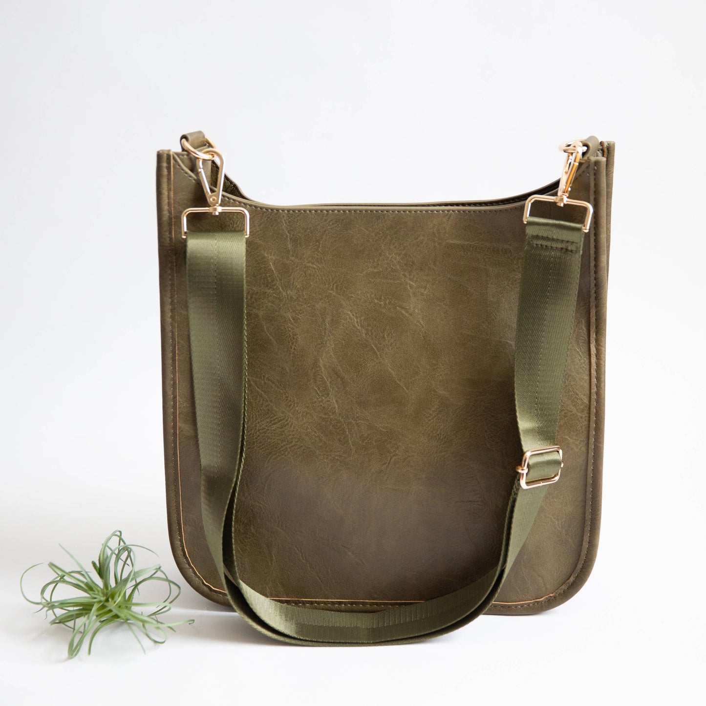 Olive Vegan Crossbody Bag